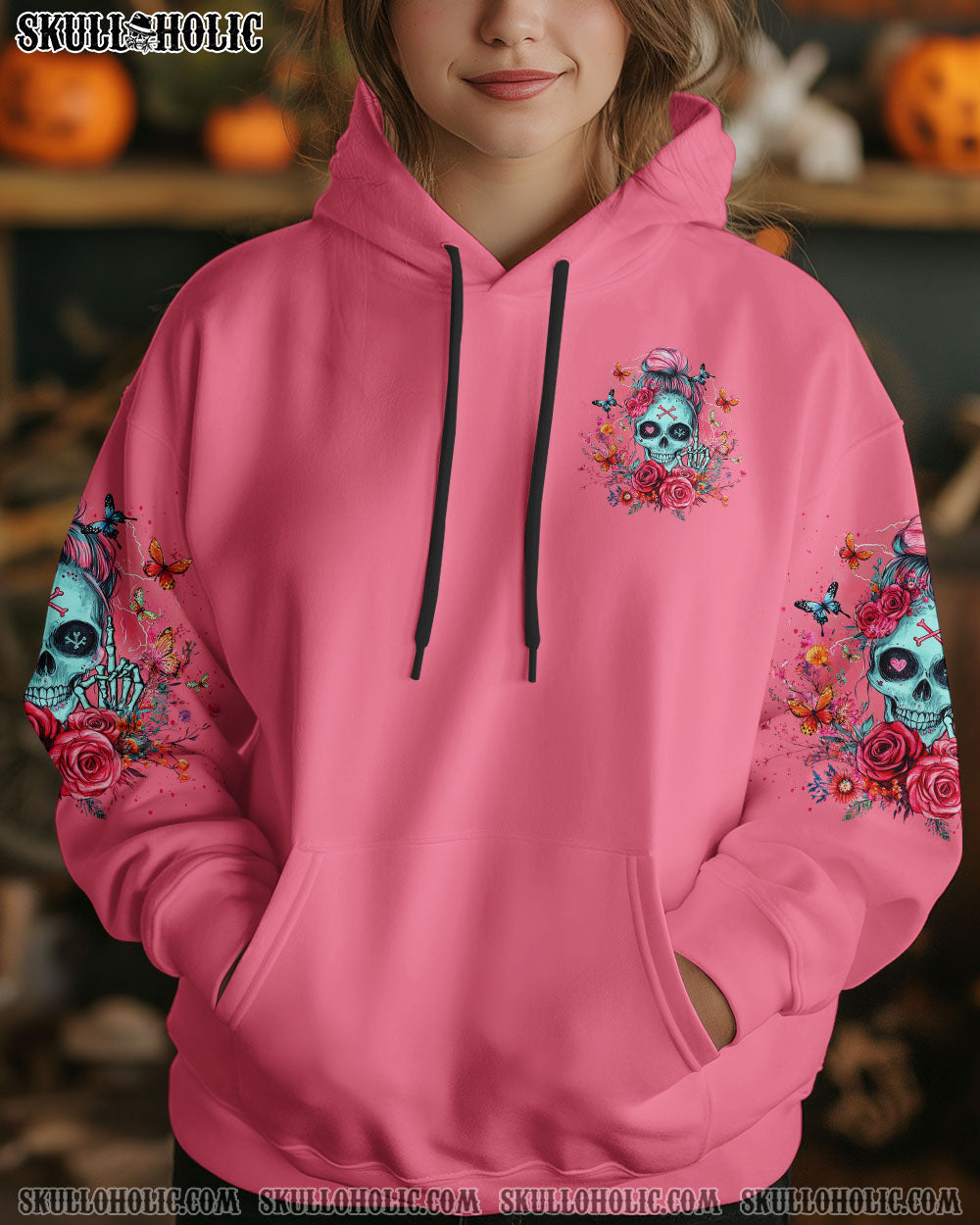 YES I'M PRETTY SKULL MESSY BUN  ALL OVER PRINT - TLTR0605252
