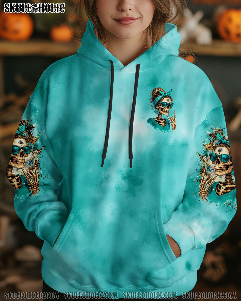 I DO WHAT I WANT MESSY BUN SKULL ALL OVER PRINT  - TLTR0805252
