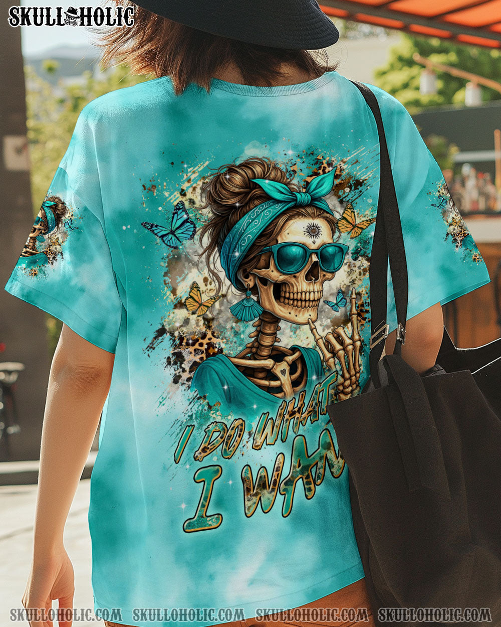 I DO WHAT I WANT MESSY BUN SKULL ALL OVER PRINT  - TLTR0805252