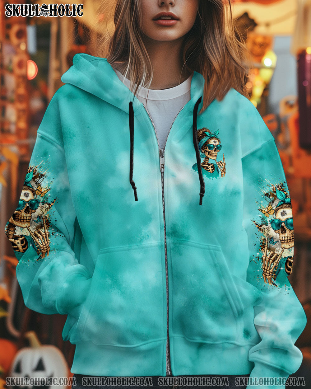 I DO WHAT I WANT MESSY BUN SKULL ALL OVER PRINT  - TLTR0805252