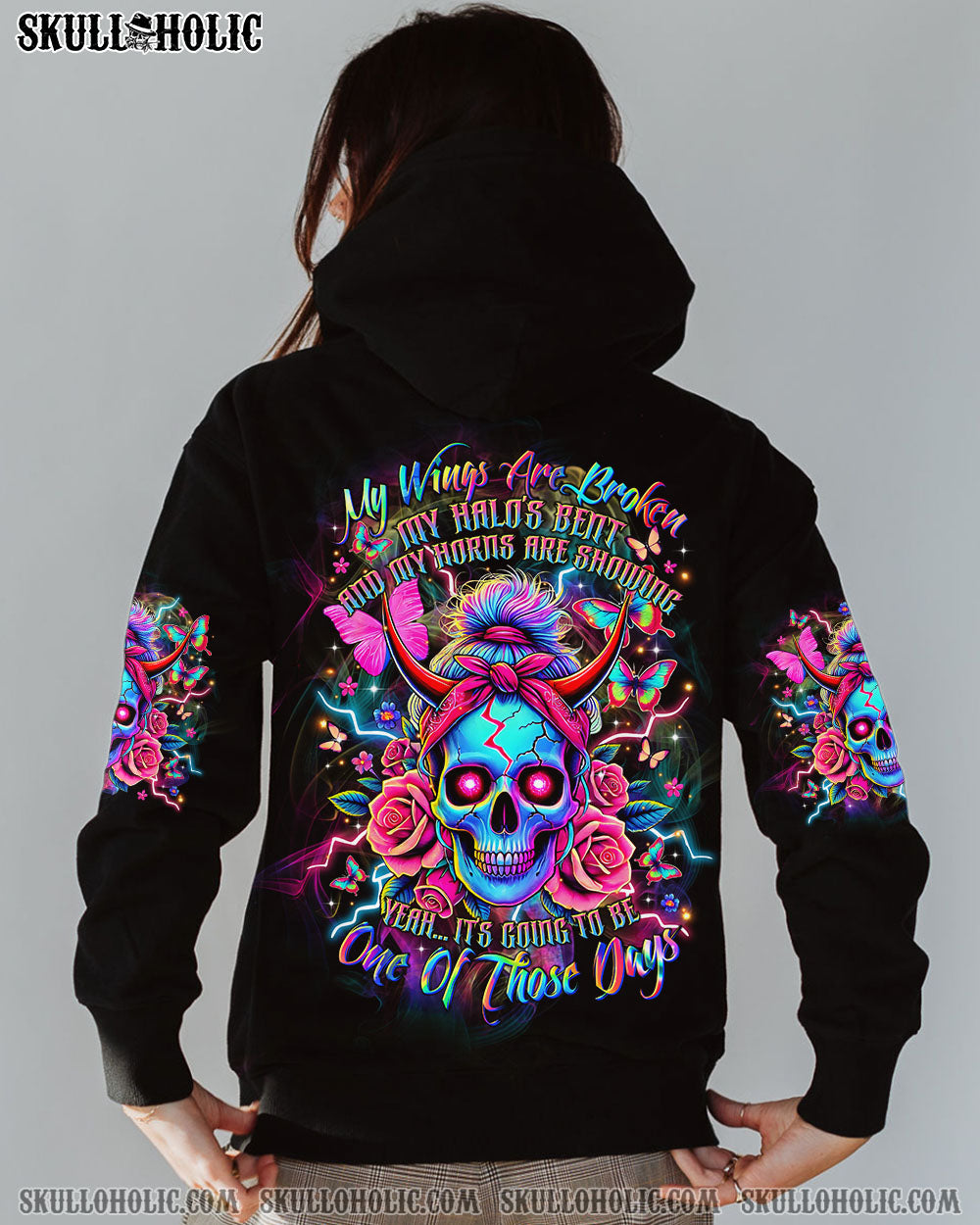 IT'S GOING TO BE ONE OF THOSE DAYS MESSY BUN SKULL ALL OVER PRINT   - TLTR1004251