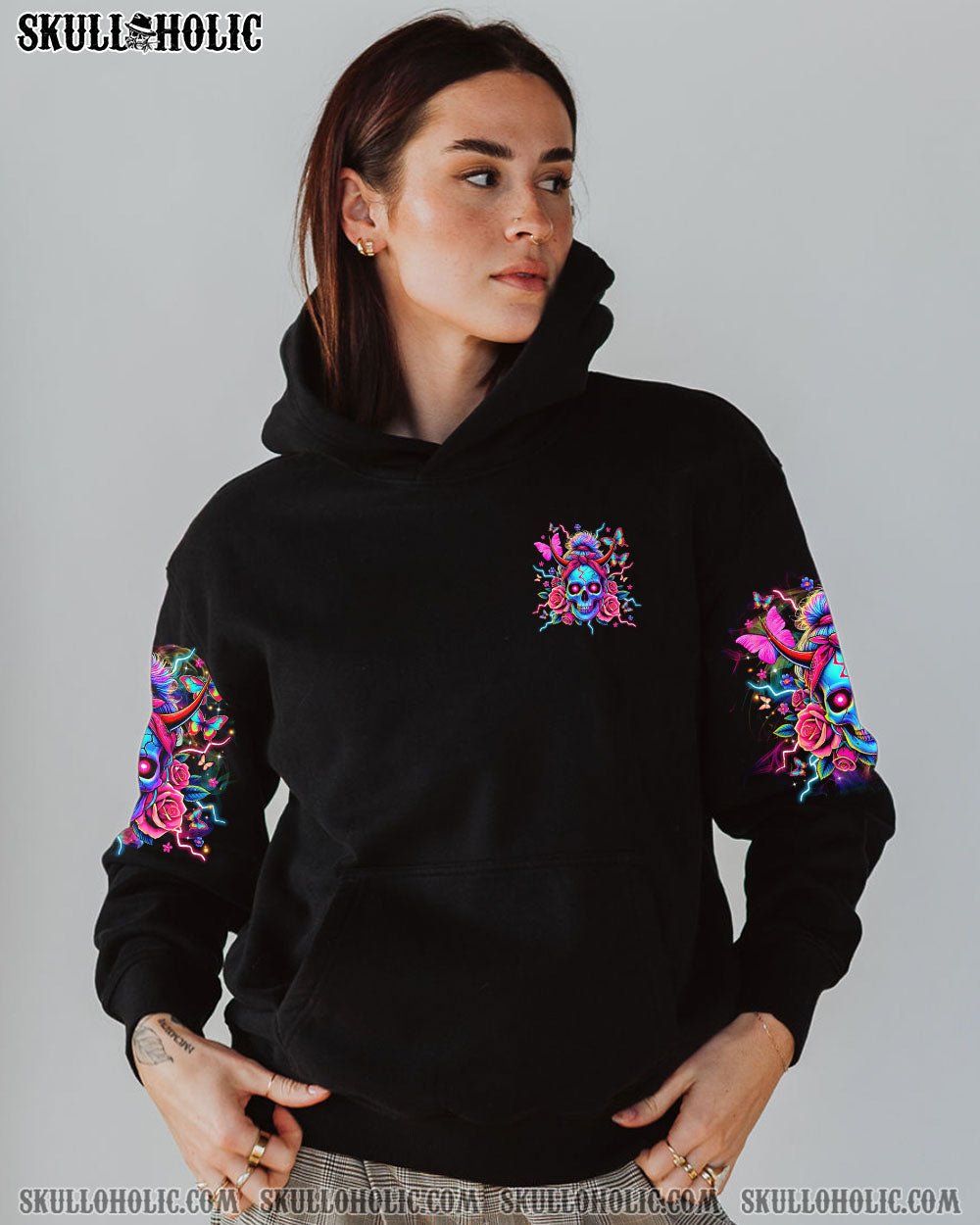 IT'S GOING TO BE ONE OF THOSE DAYS MESSY BUN SKULL ALL OVER PRINT   - TLTR1004251