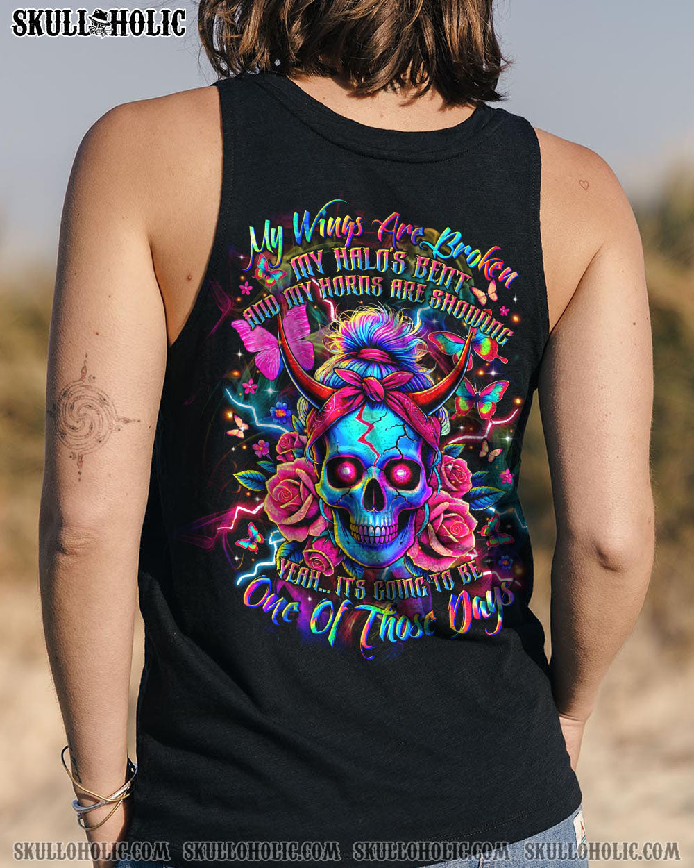 IT'S GOING TO BE ONE OF THOSE DAYS MESSY BUN SKULL ALL OVER PRINT   - TLTR1004251