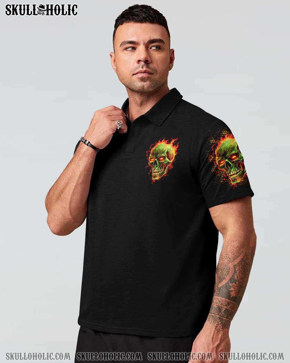 I CAN'T GO TO HELL SKULL FLAMING ALL OVER PRINT - TLTR1008233