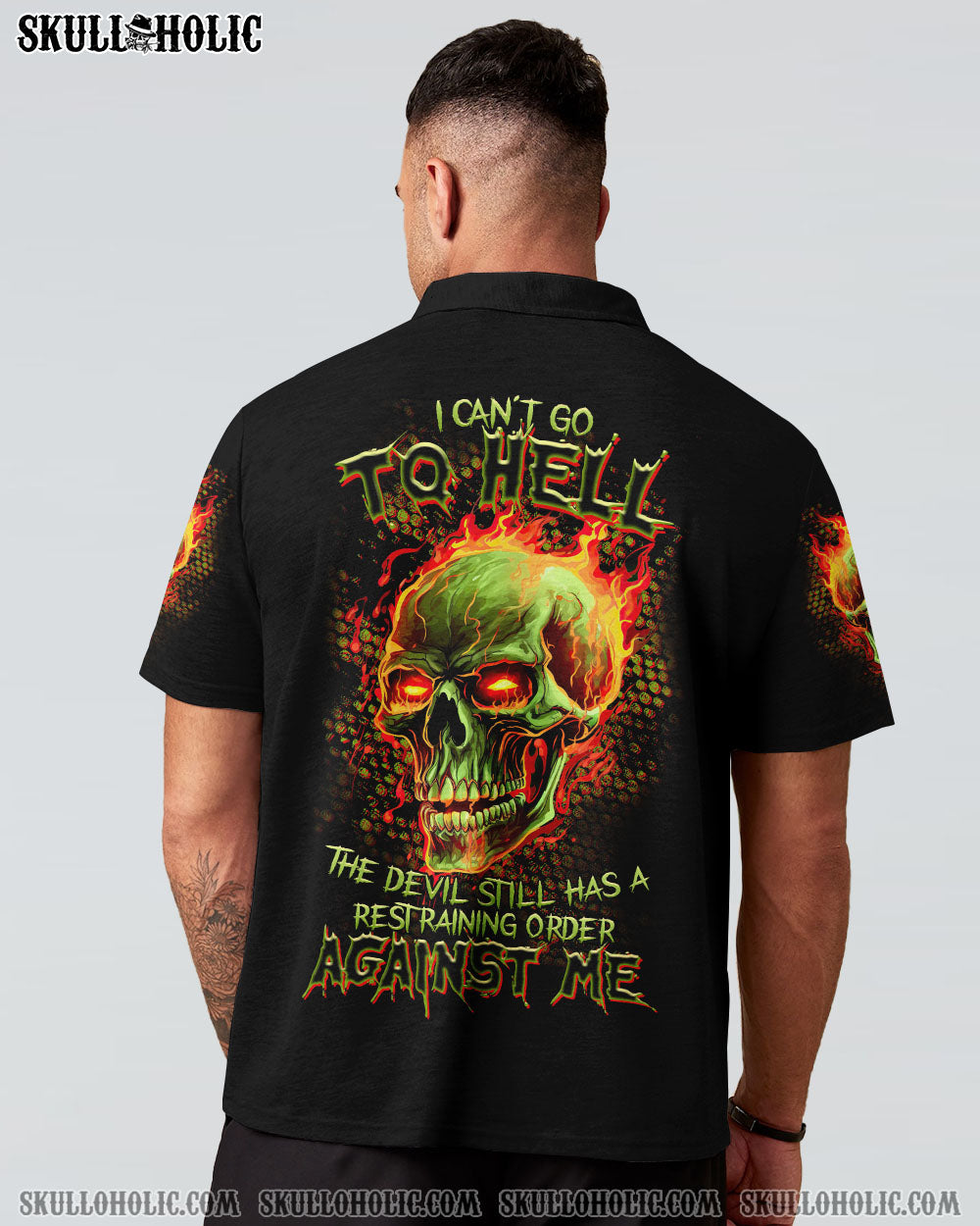 I CAN'T GO TO HELL SKULL FLAMING ALL OVER PRINT - TLTR1008233