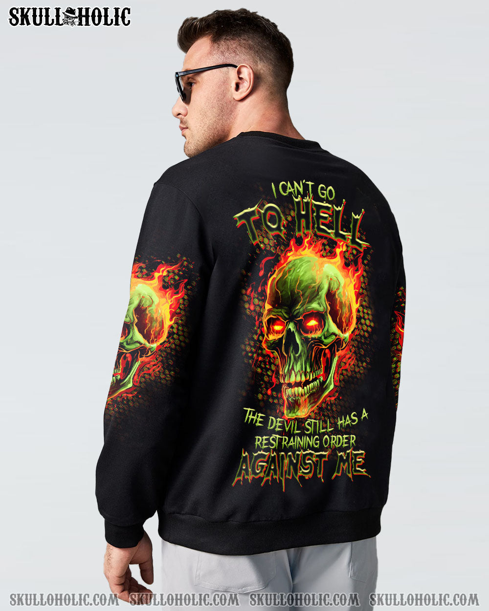 I CAN'T GO TO HELL SKULL FLAMING ALL OVER PRINT - TLTR1008233