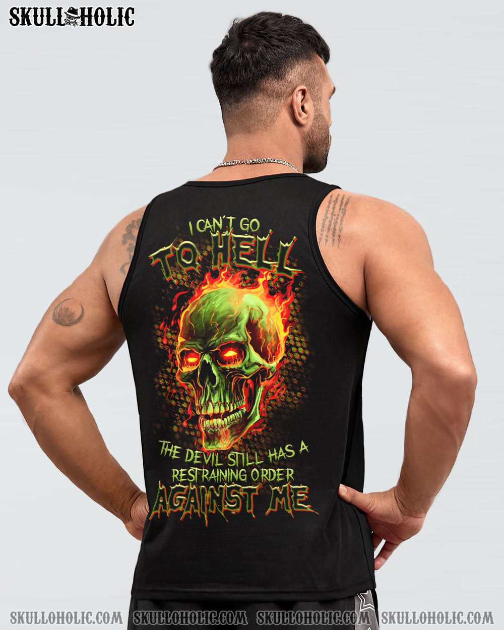 I CAN'T GO TO HELL SKULL FLAMING ALL OVER PRINT - TLTR1008233