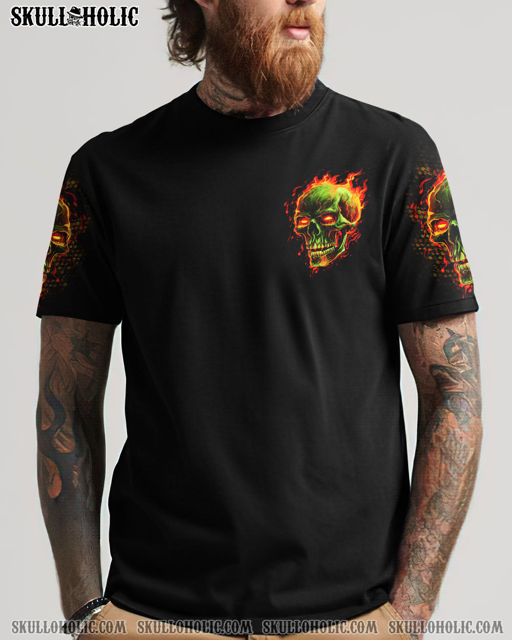 I CAN'T GO TO HELL SKULL FLAMING ALL OVER PRINT - TLTR1008233