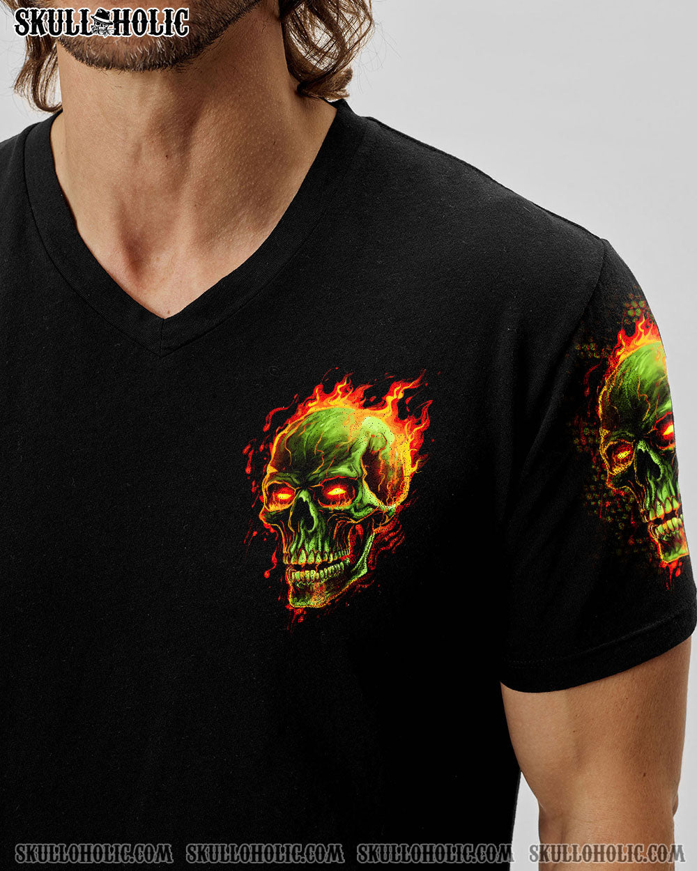I CAN'T GO TO HELL SKULL FLAMING ALL OVER PRINT - TLTR1008233