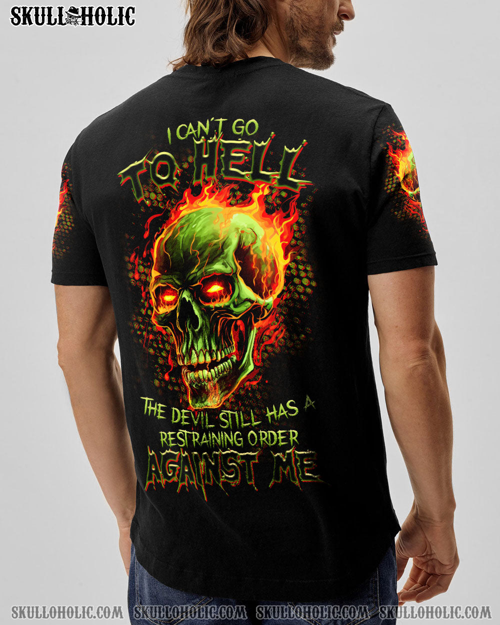 I CAN'T GO TO HELL SKULL FLAMING ALL OVER PRINT - TLTR1008233