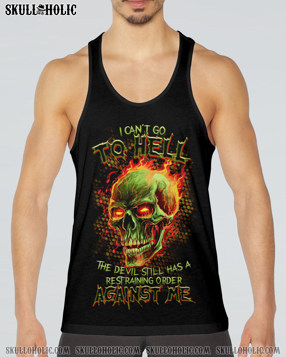 I CAN'T GO TO HELL SKULL FLAMING ALL OVER PRINT - TLTR1008233