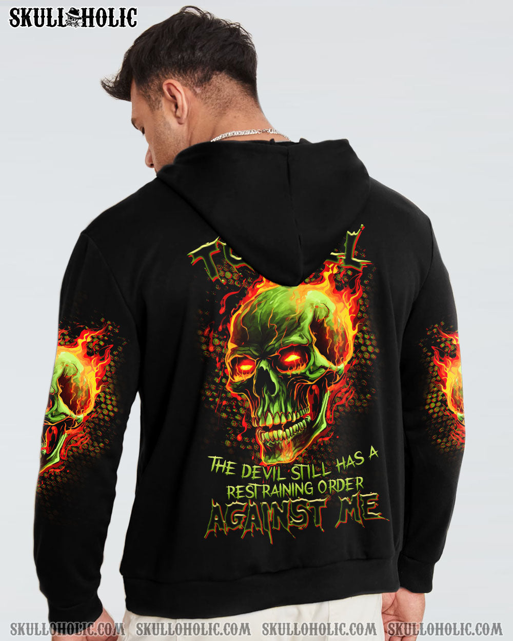 I CAN'T GO TO HELL SKULL FLAMING ALL OVER PRINT - TLTR1008233