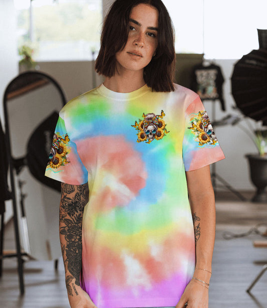 BUT DID YOU DIE MOM LIFE SUNFLOWER MESSY BUN SKULL ALL OVER PRINT - TLTR1203251