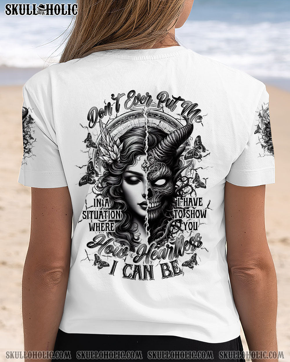 HOW HEARTLESS I CAN BE SKULL LADY DEMON ALL OVER PRINT -  TLTR1204251