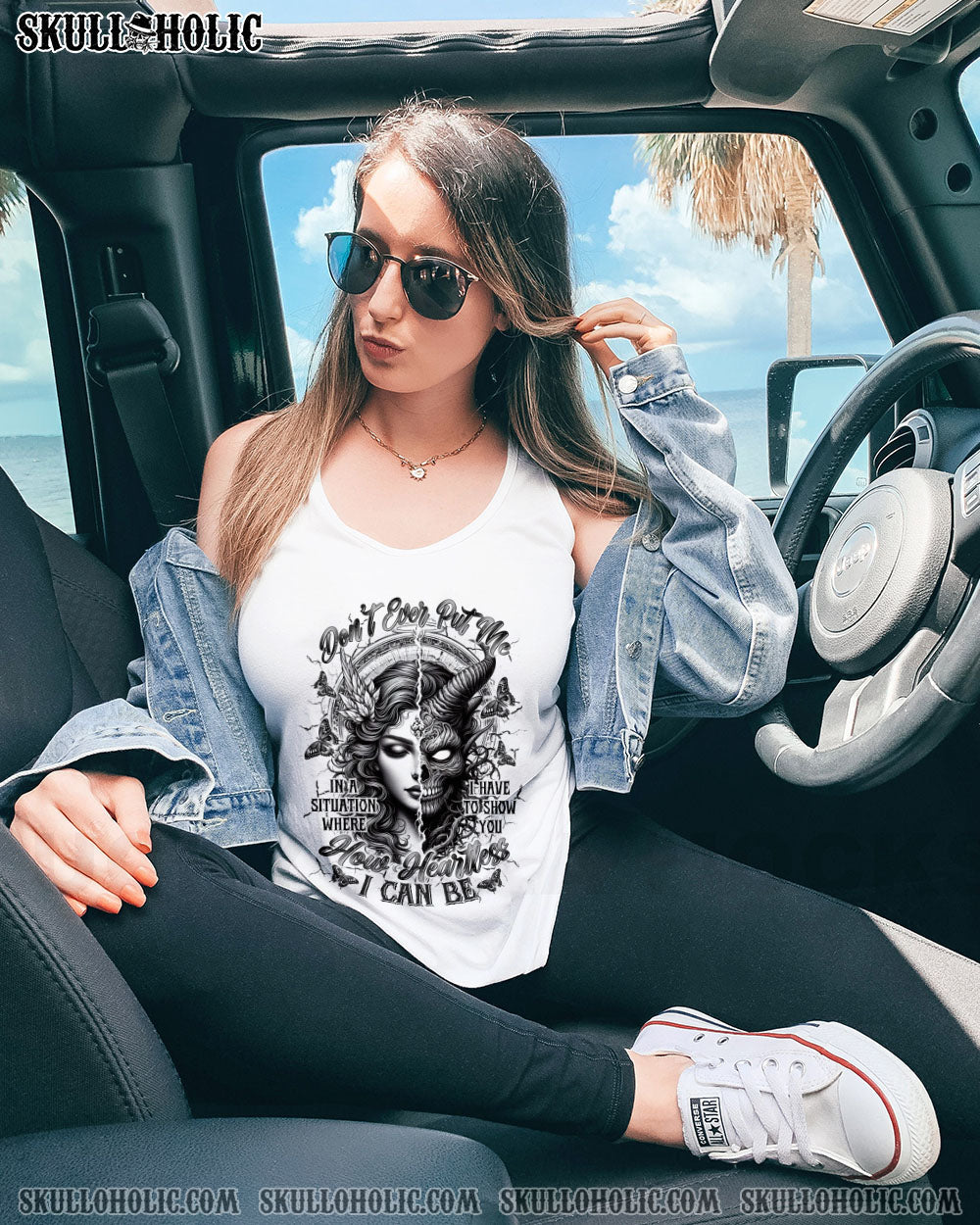 HOW HEARTLESS I CAN BE SKULL LADY DEMON ALL OVER PRINT -  TLTR1204251