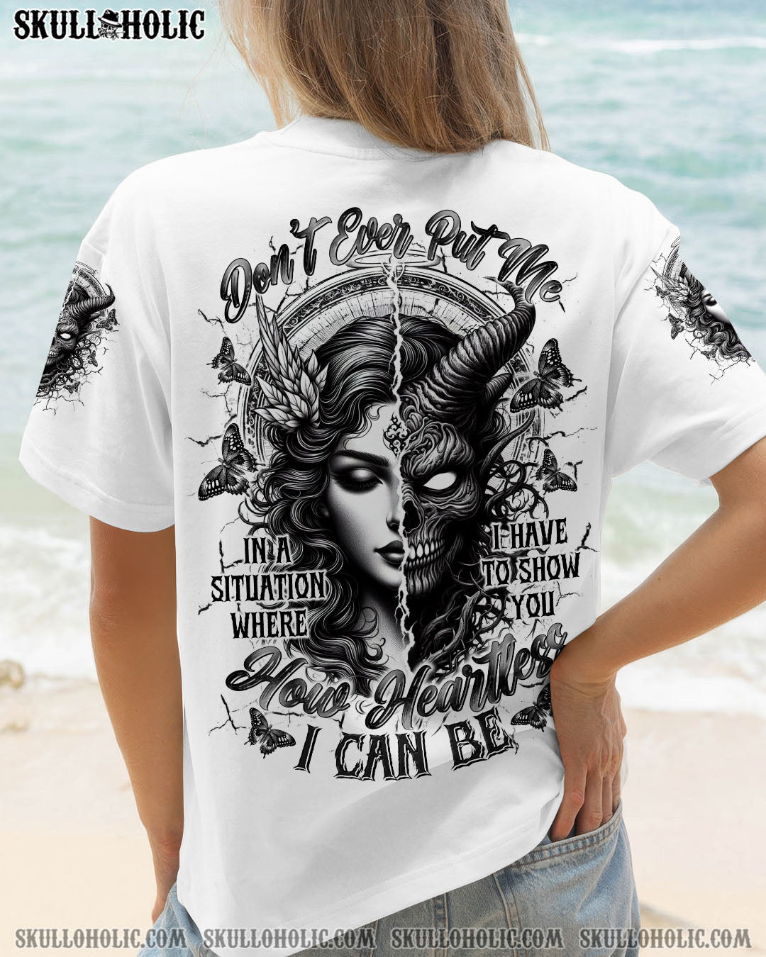 HOW HEARTLESS I CAN BE SKULL LADY DEMON ALL OVER PRINT -  TLTR1204251