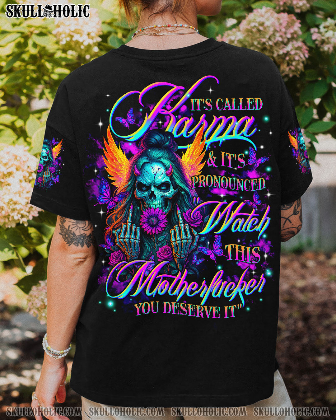 EVEN THE DEVIL ON MY SHOULDER SKULL ALL OVER PRINT   - TLTR1404251