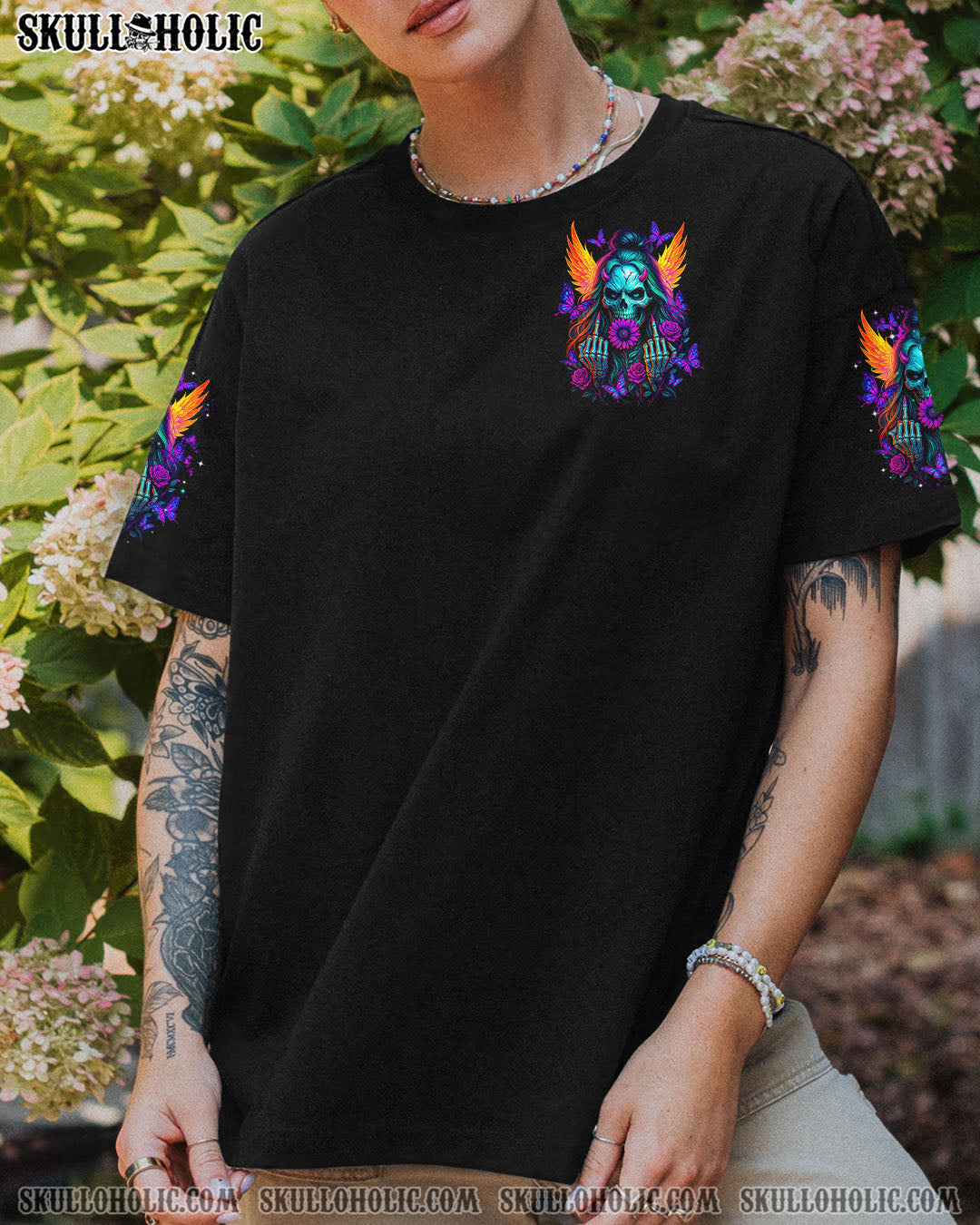 EVEN THE DEVIL ON MY SHOULDER SKULL ALL OVER PRINT   - TLTR1404251