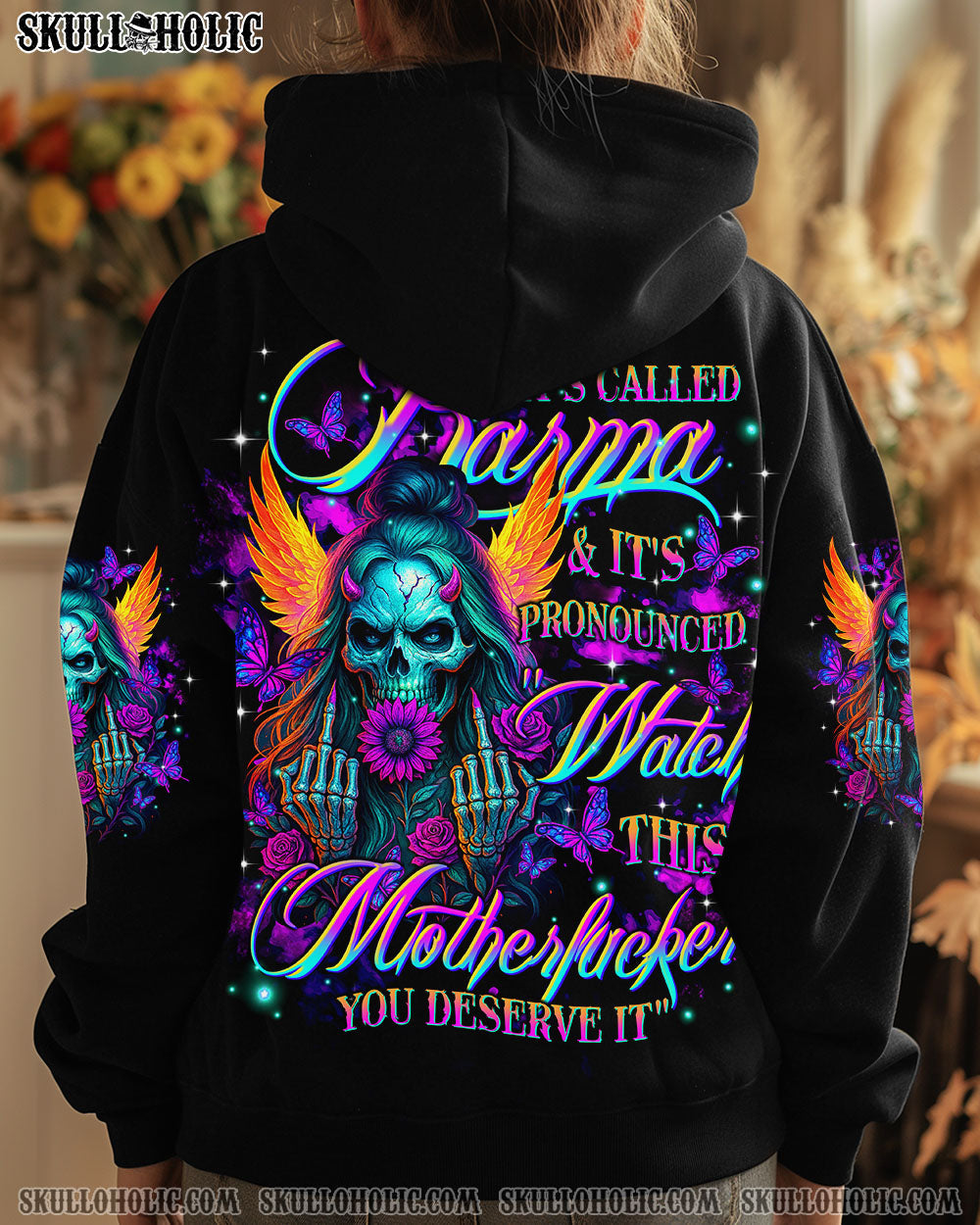 EVEN THE DEVIL ON MY SHOULDER SKULL ALL OVER PRINT   - TLTR1404251