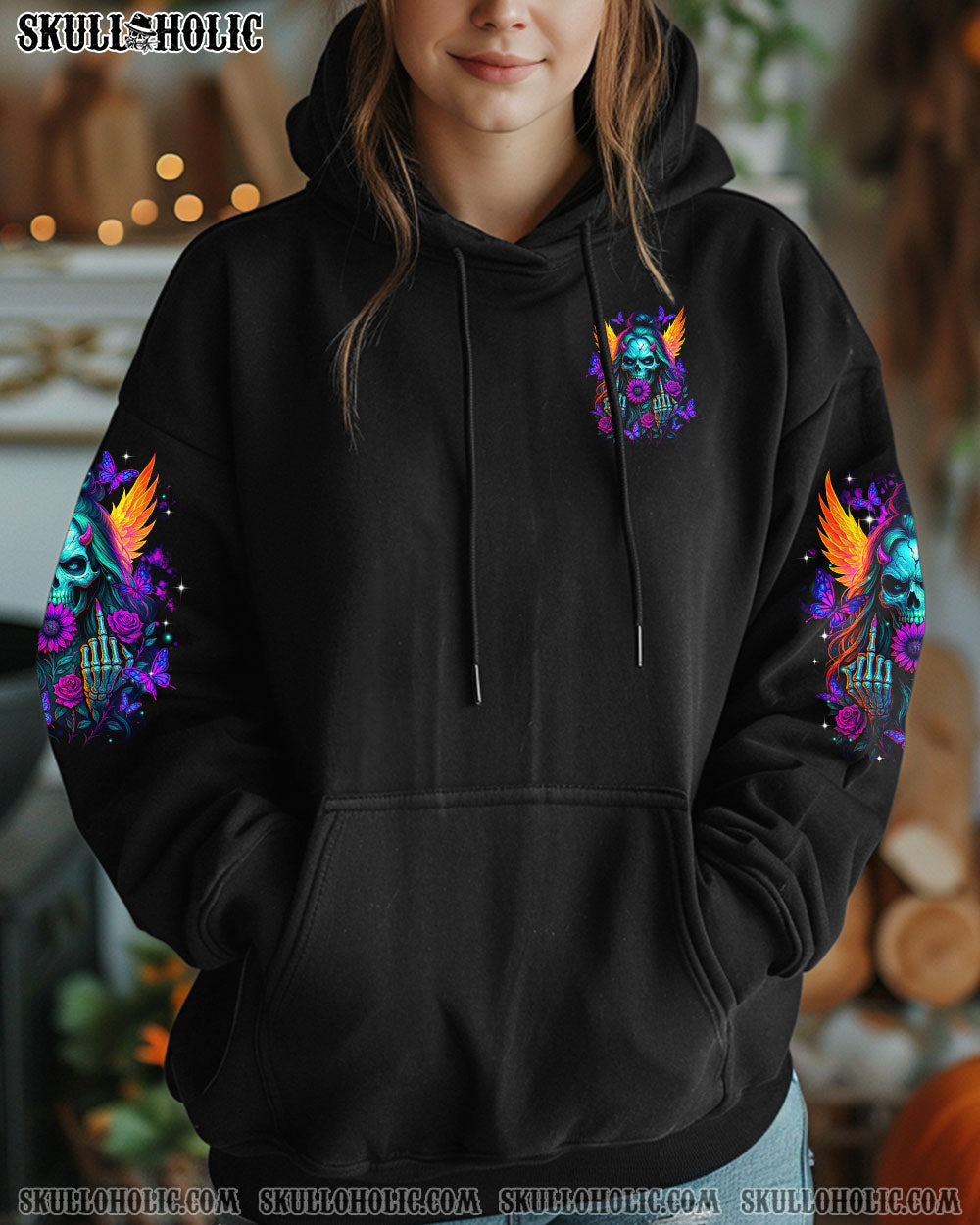 EVEN THE DEVIL ON MY SHOULDER SKULL ALL OVER PRINT   - TLTR1404251