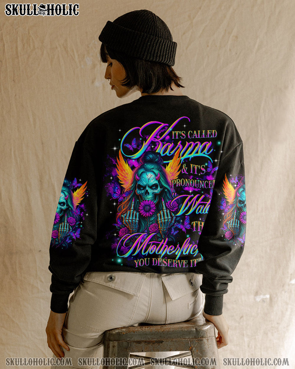 EVEN THE DEVIL ON MY SHOULDER SKULL ALL OVER PRINT   - TLTR1404251