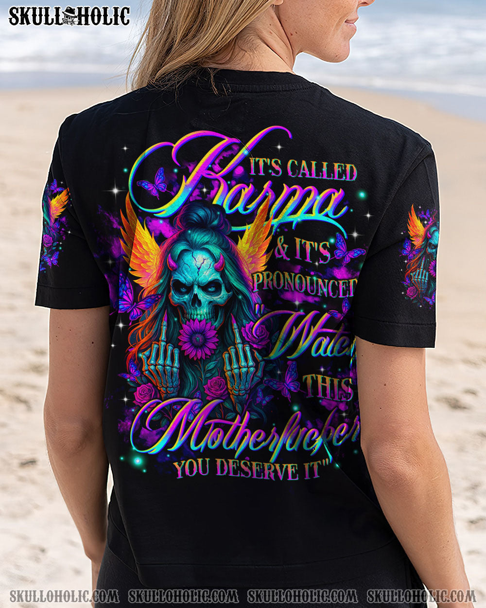 EVEN THE DEVIL ON MY SHOULDER SKULL ALL OVER PRINT   - TLTR1404251