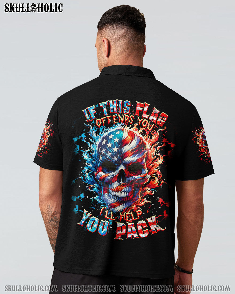 IF THIS FLAG OFFENDS YOU I'LL HELP YOU PACK SKULL ALL OVER PRINT - TLTR1504251