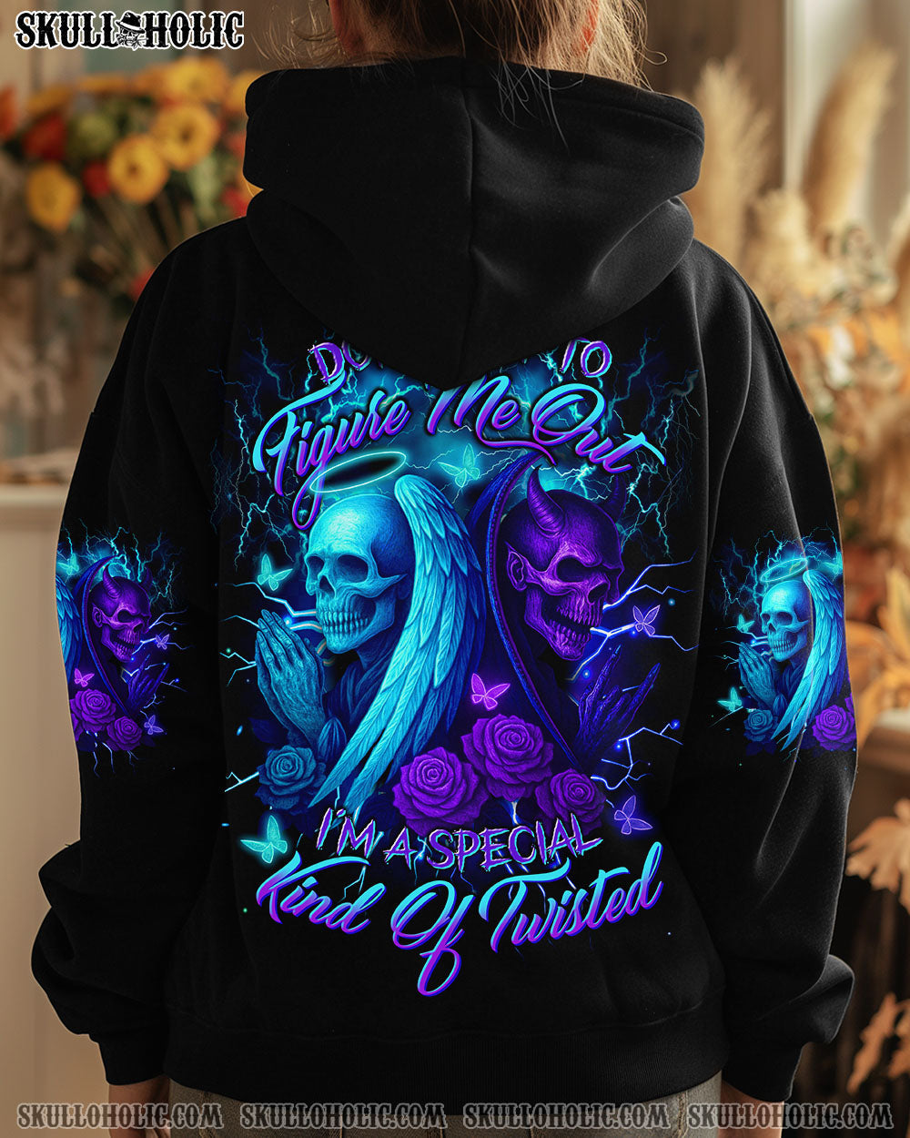 DON'T TRY TO FIGURE ME OUT SKULL ANGEL DVIL ALL OVER PRINT  -  TLTR1904251