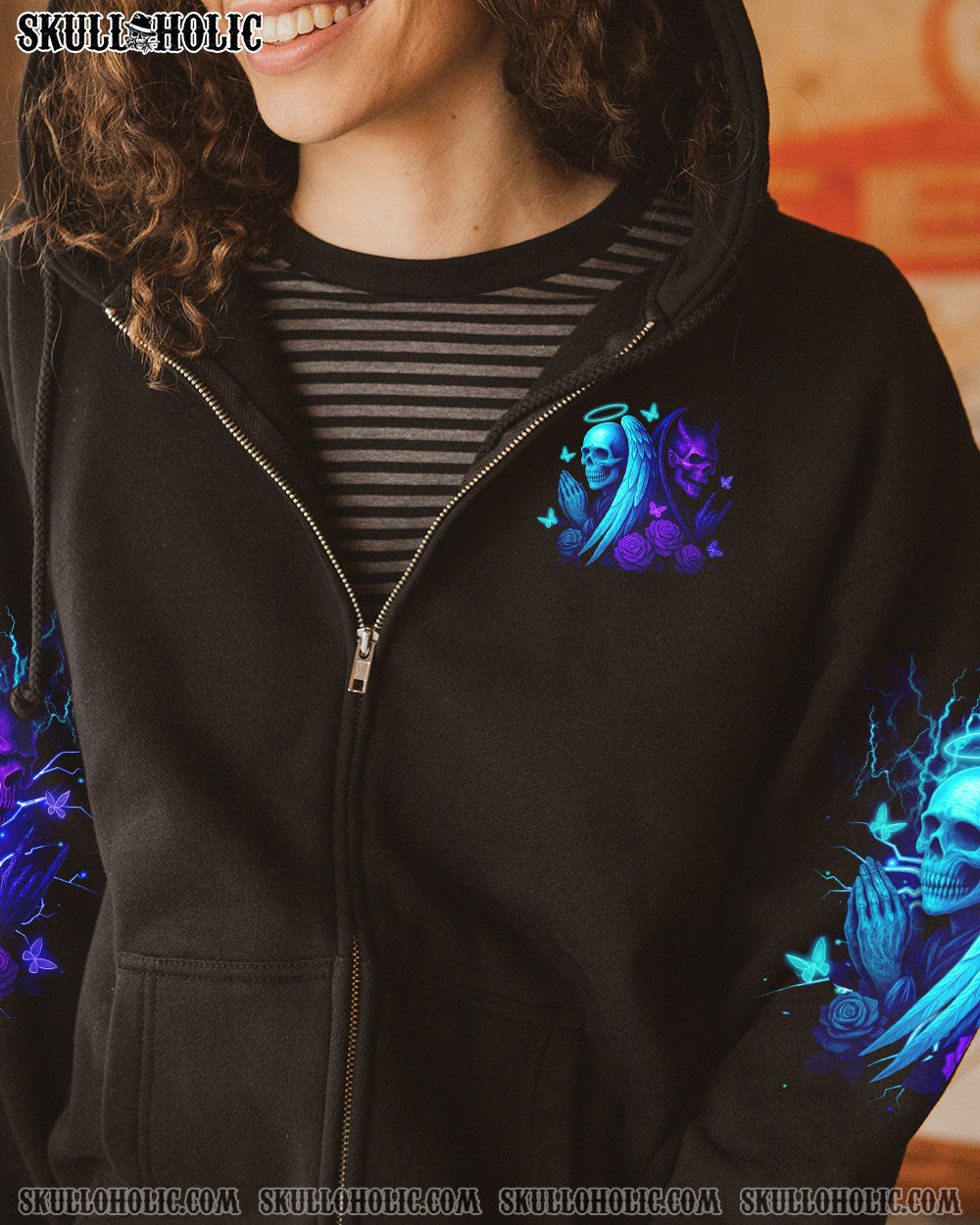 DON'T TRY TO FIGURE ME OUT SKULL ANGEL DVIL ALL OVER PRINT  -  TLTR1904251