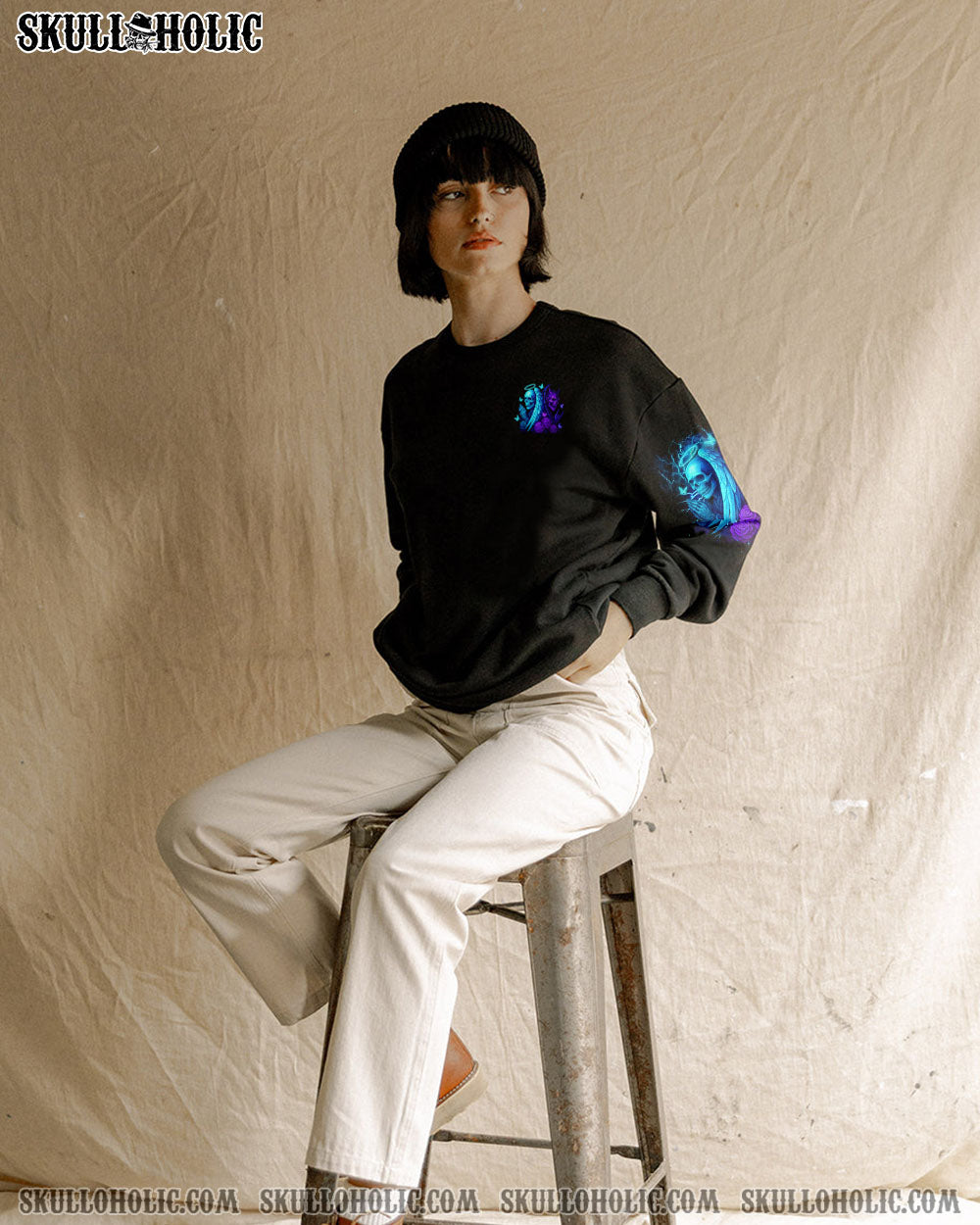 DON'T TRY TO FIGURE ME OUT SKULL ANGEL DVIL ALL OVER PRINT  -  TLTR1904251