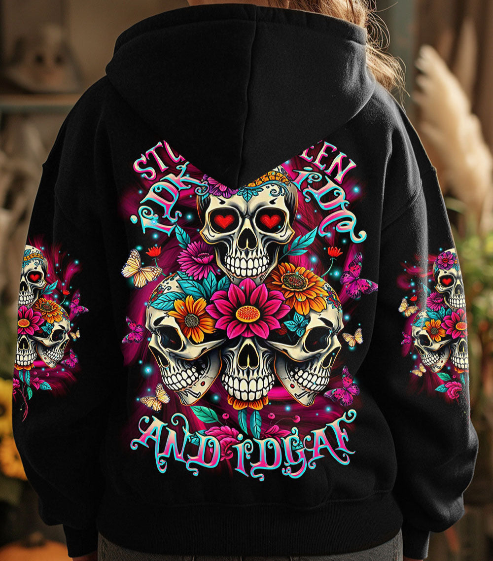 STUCK BETWEEN IDK IDC AND IDGAF SKULL ALL OVER PRINT - TLTR2103251