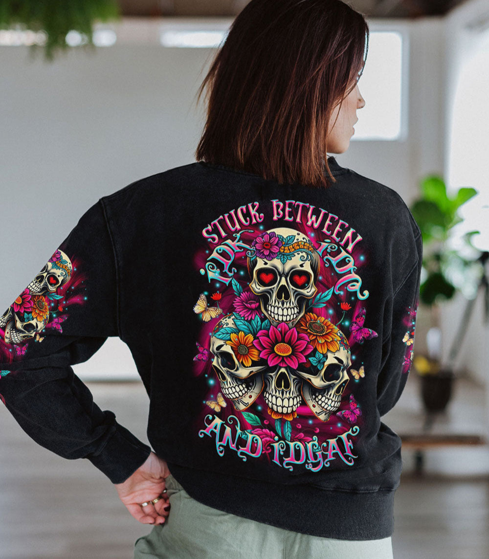 STUCK BETWEEN IDK IDC AND IDGAF SKULL ALL OVER PRINT - TLTR2103251