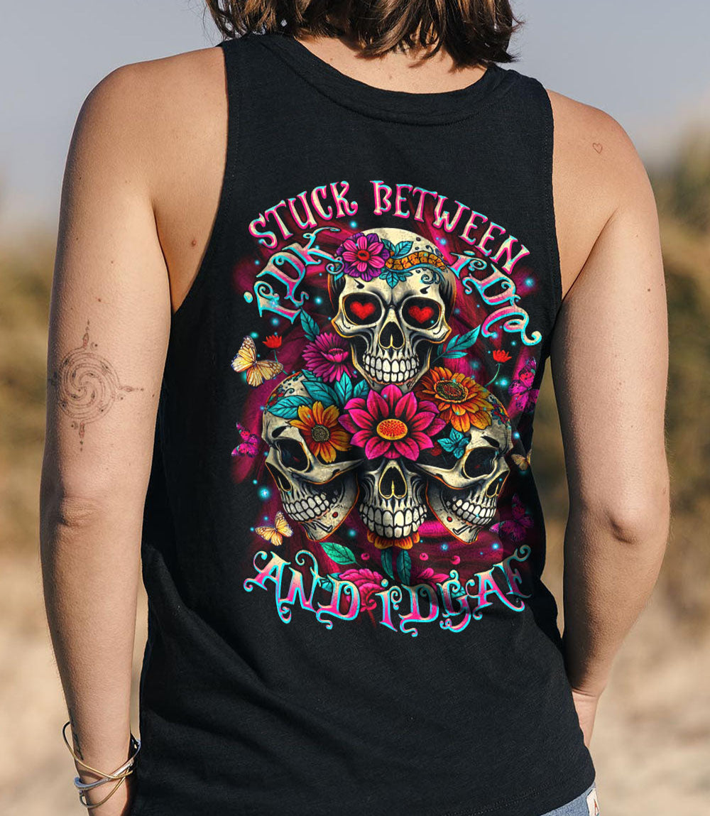 STUCK BETWEEN IDK IDC AND IDGAF SKULL ALL OVER PRINT - TLTR2103251