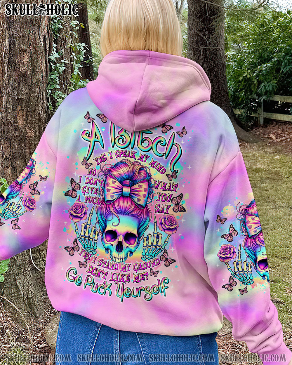 YES I AM A B YES I SPEAK MY MIND SKULL MESSY BUN ALL OVER PRINT - TLTR2403253