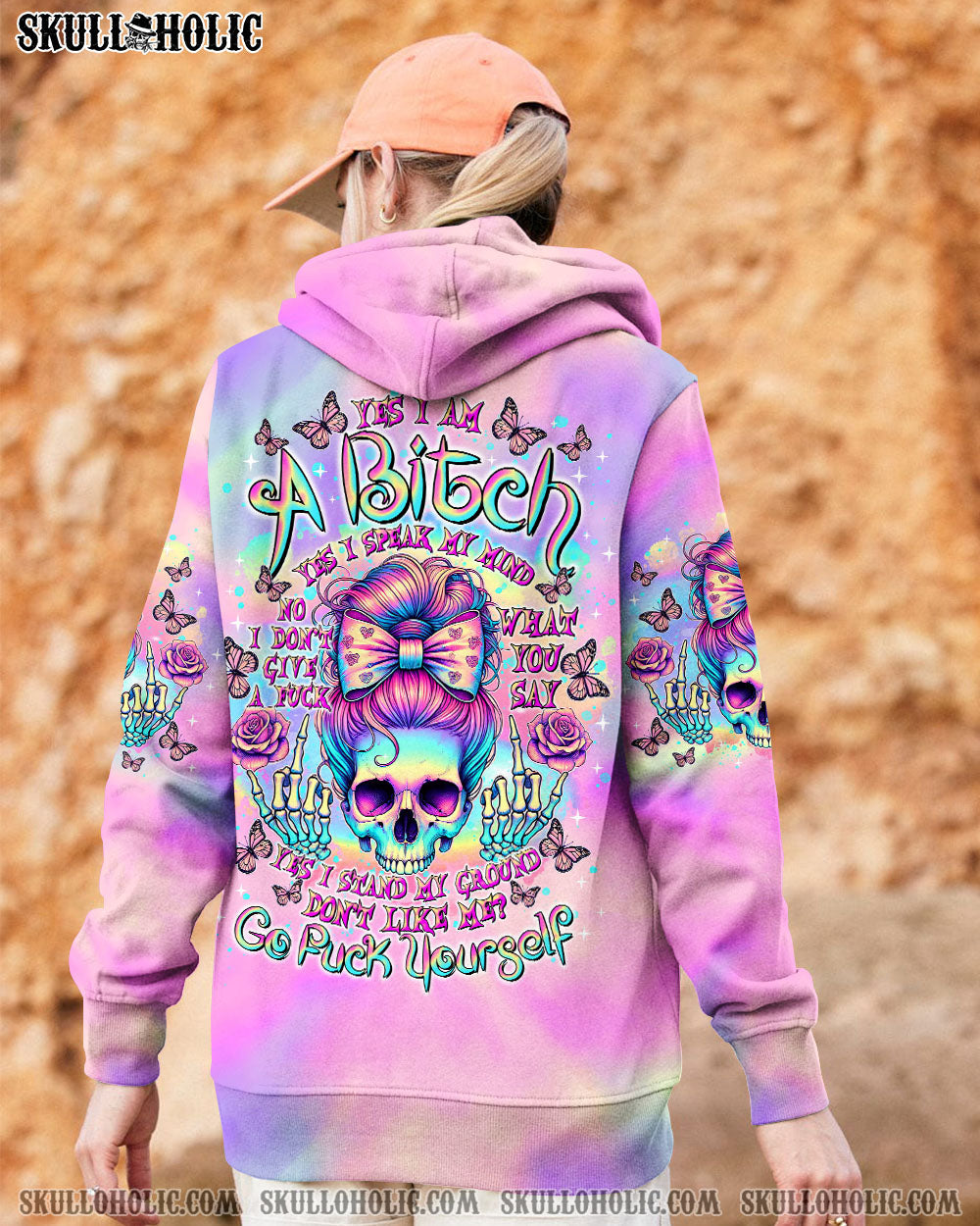 YES I AM A B YES I SPEAK MY MIND SKULL MESSY BUN ALL OVER PRINT - TLTR2403253
