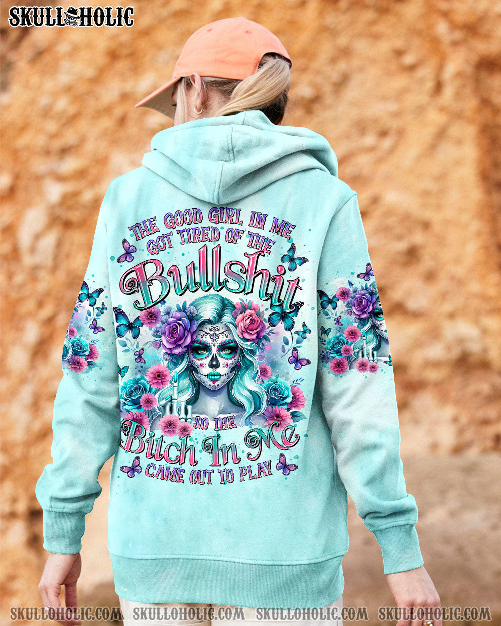 THE GOOD GIRL IN ME GOT TIRED SKULL LADY ALL OVER PRINT  - TLTR2603252