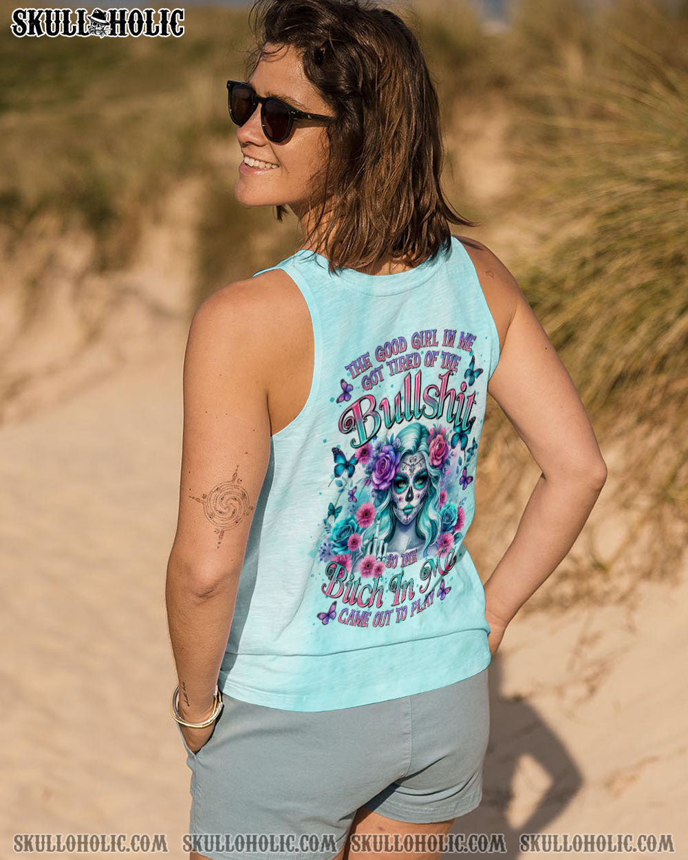 THE GOOD GIRL IN ME GOT TIRED SKULL LADY ALL OVER PRINT  - TLTR2603252