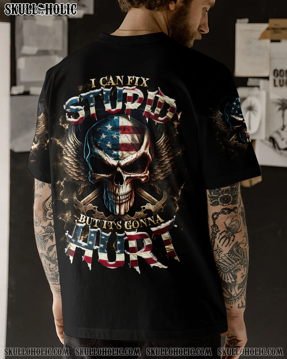 I CAN FIX STUPID BUT IT'S GONNA HURT SKULL ALL OVER PRINT - TLTR2609232
