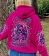 I DON'T CARE WHAT YOU THINK OF ME SKULL MESSY BUN ALL OVER PRINT - TLTR2702251