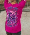 I DON'T CARE WHAT YOU THINK OF ME SKULL MESSY BUN ALL OVER PRINT - TLTR2702251