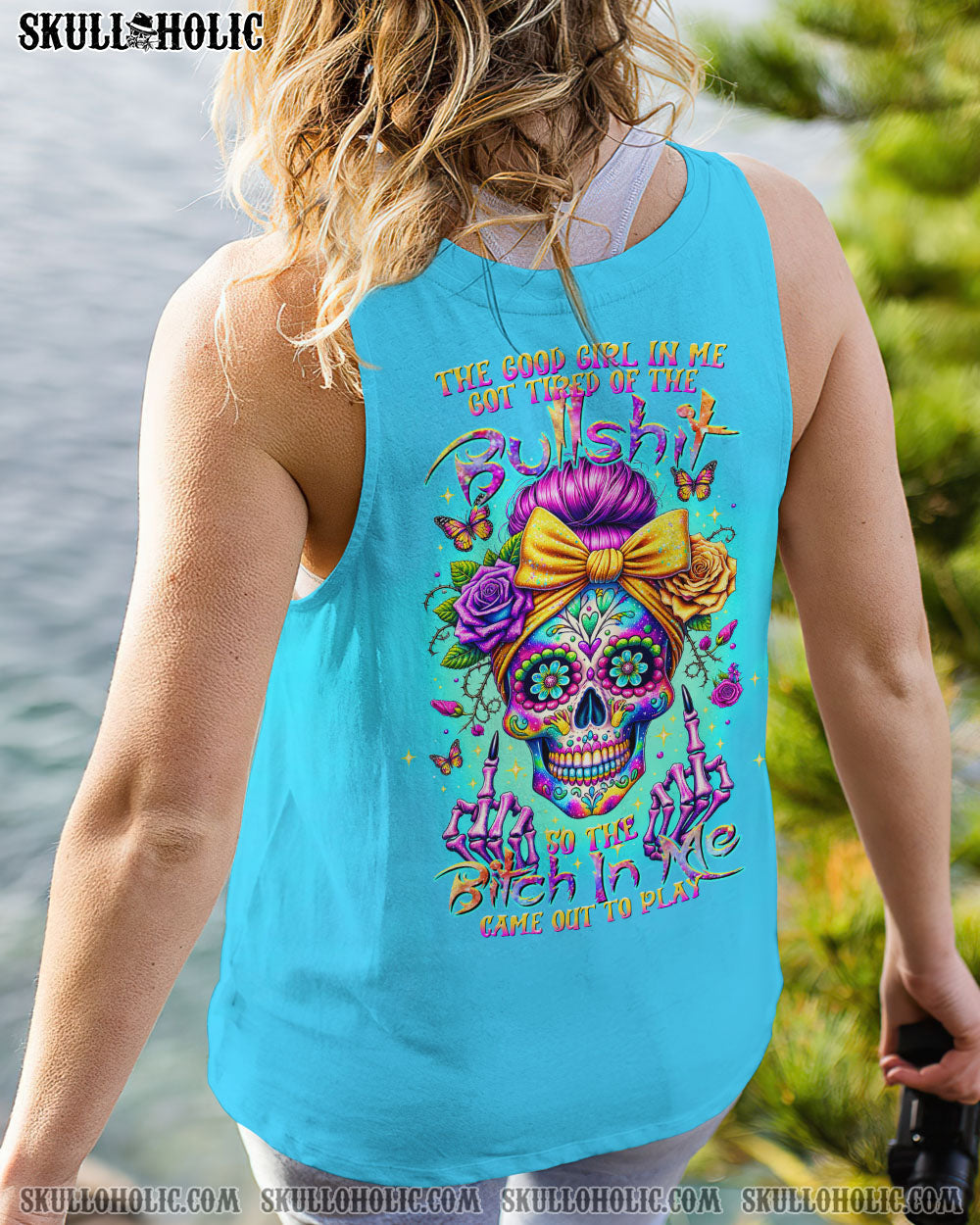 THE GOOD GIRL IN ME SUGAR SKULL ROSE ALL OVER PRINT - TLTR2911235