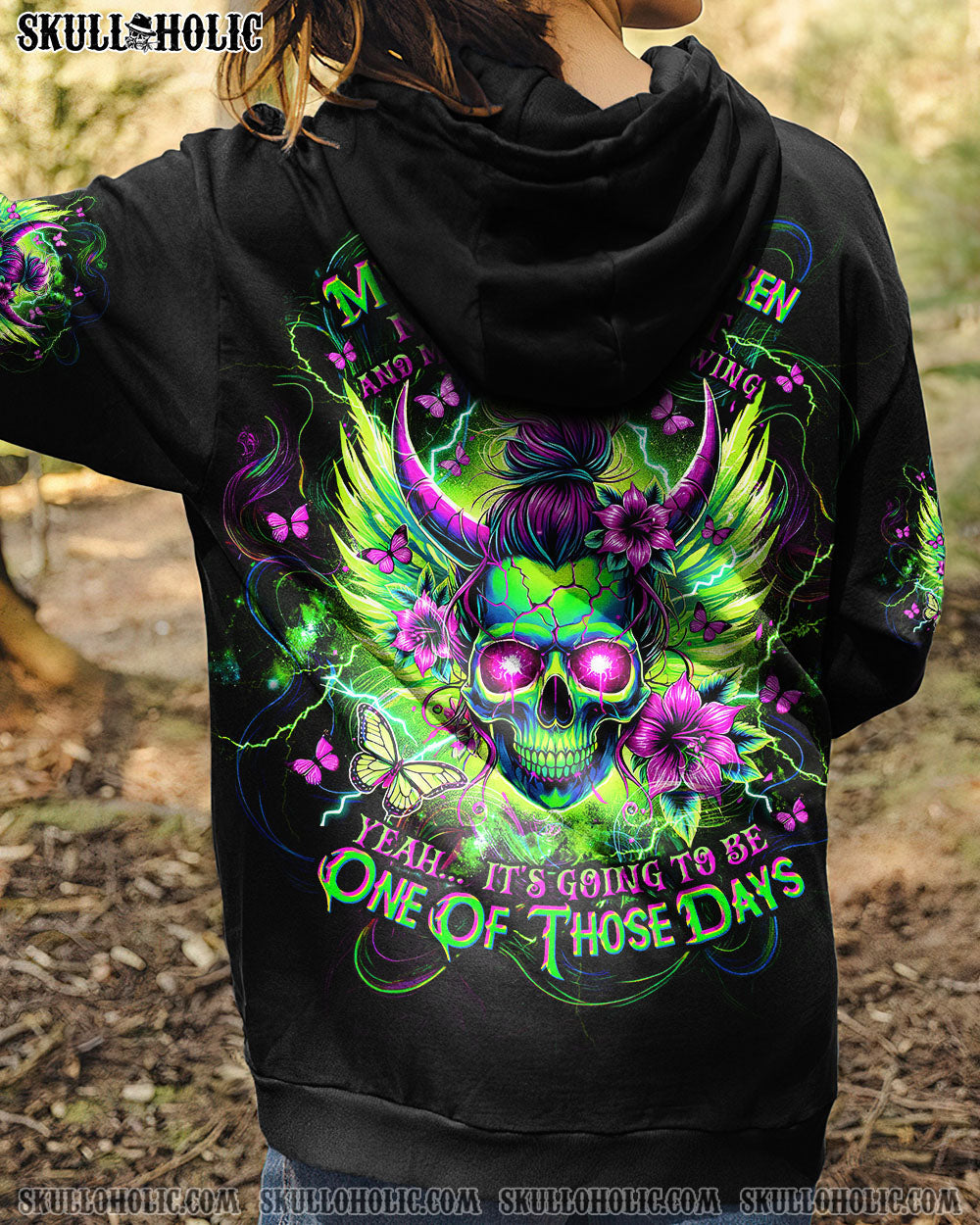 IT'S GOING TO BE ONE OF THOSE DAYS MESSY BUN SKULL ALL OVER PRINT  - TLTW0104253