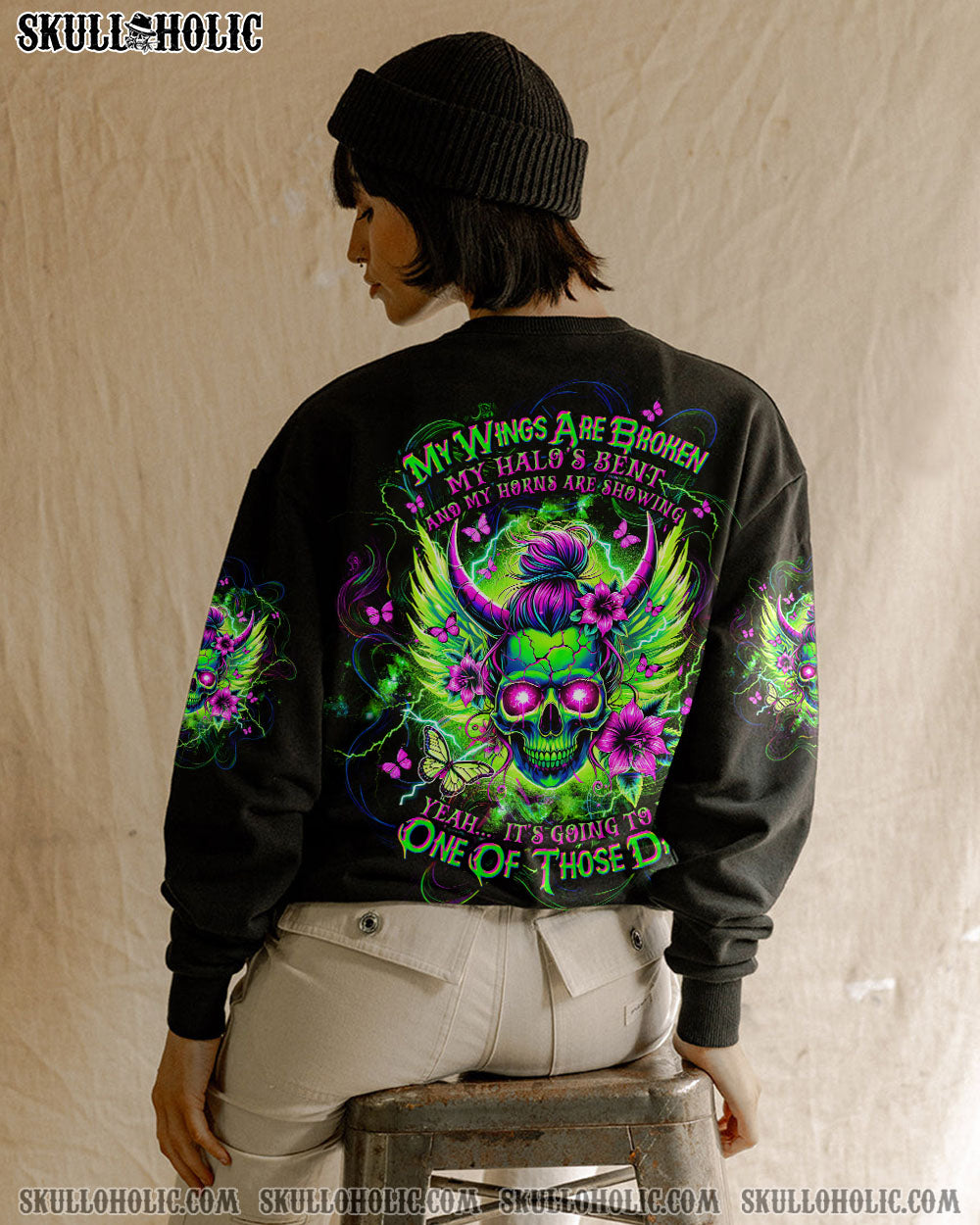 IT'S GOING TO BE ONE OF THOSE DAYS MESSY BUN SKULL ALL OVER PRINT  - TLTW0104253
