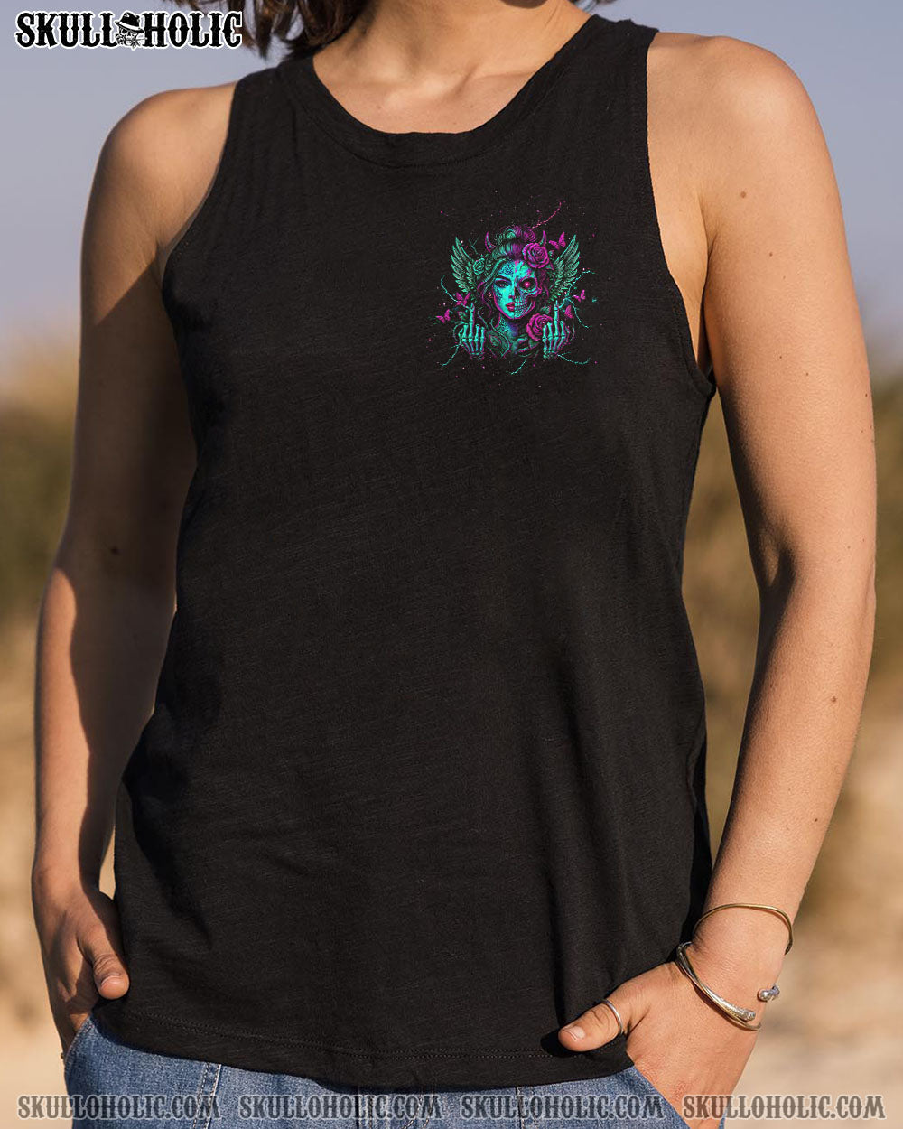 DON'T TRY TO FIGURE ME OUT SKULL HALF FACE ALL OVER PRINT - TLTW0204252