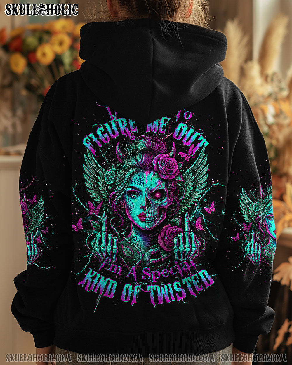 DON'T TRY TO FIGURE ME OUT SKULL HALF FACE ALL OVER PRINT - TLTW0204252