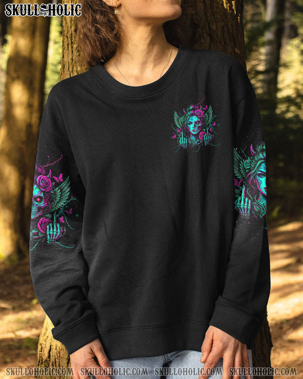 DON'T TRY TO FIGURE ME OUT SKULL HALF FACE ALL OVER PRINT - TLTW0204252