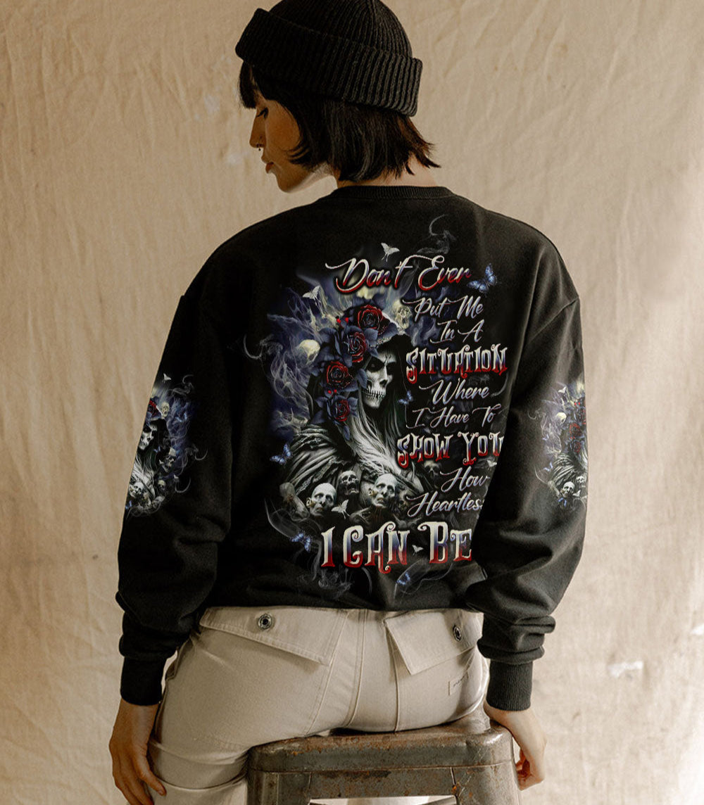 HOW HEARTLESS I CAN BE SKULL LADY ALL OVER PRINT - TLTW0303251