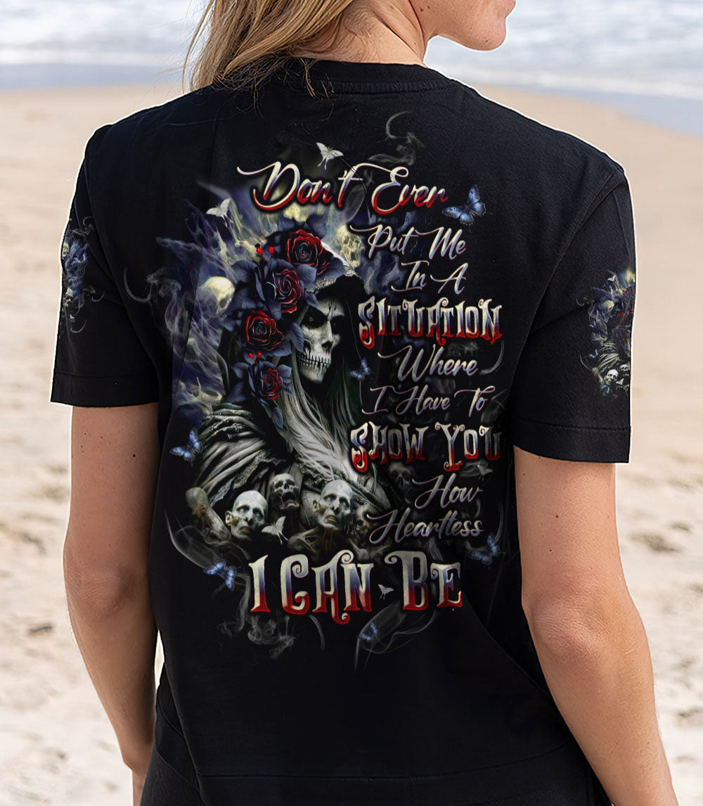 HOW HEARTLESS I CAN BE SKULL LADY ALL OVER PRINT - TLTW0303251