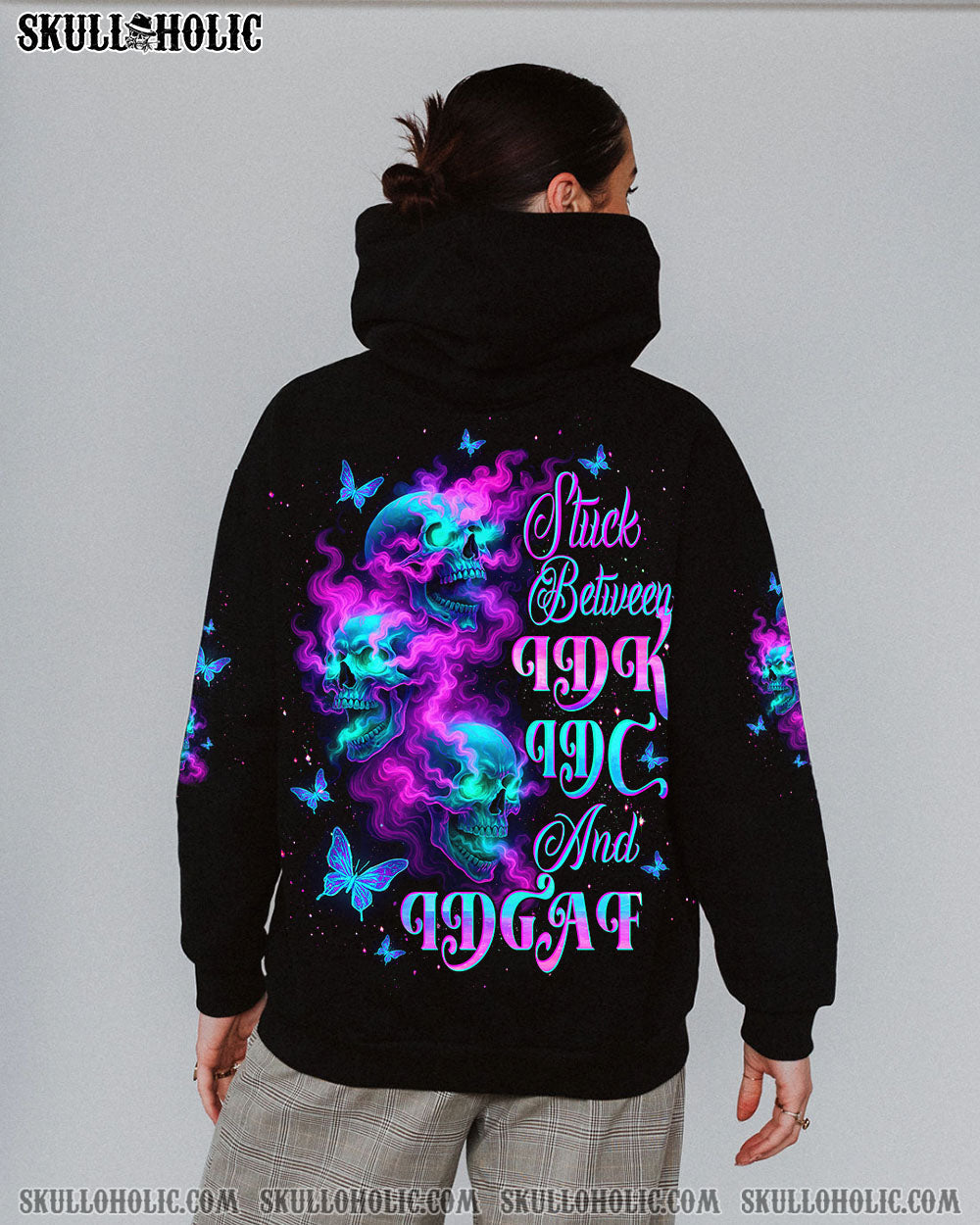 STUCK BETWEEN IDK IDC AND IDGAF SKULL ALL OVER PRINT - TLTW0304252