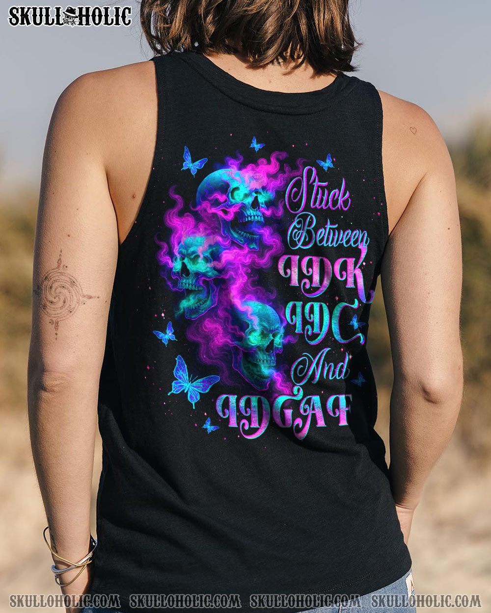 STUCK BETWEEN IDK IDC AND IDGAF SKULL ALL OVER PRINT - TLTW0304252